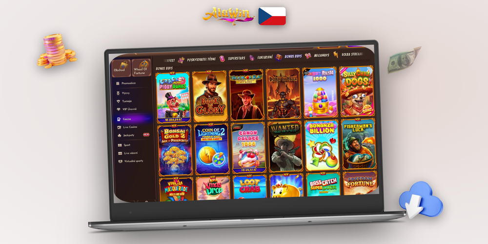 Automatická aktualizace Alawin Casino desktop klienta s postupovým indikátorem v lobby
