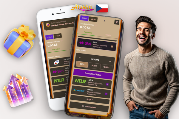 Potvrzení úspěšného vkladu a připsání uvítacího bonusu v Alawin Casino
